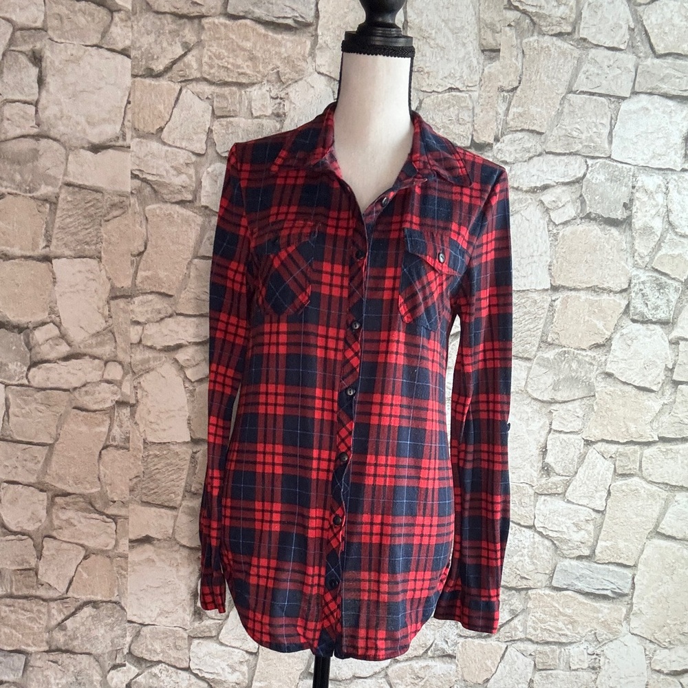 Passport Red and Blue Plaid Button Down Shirt